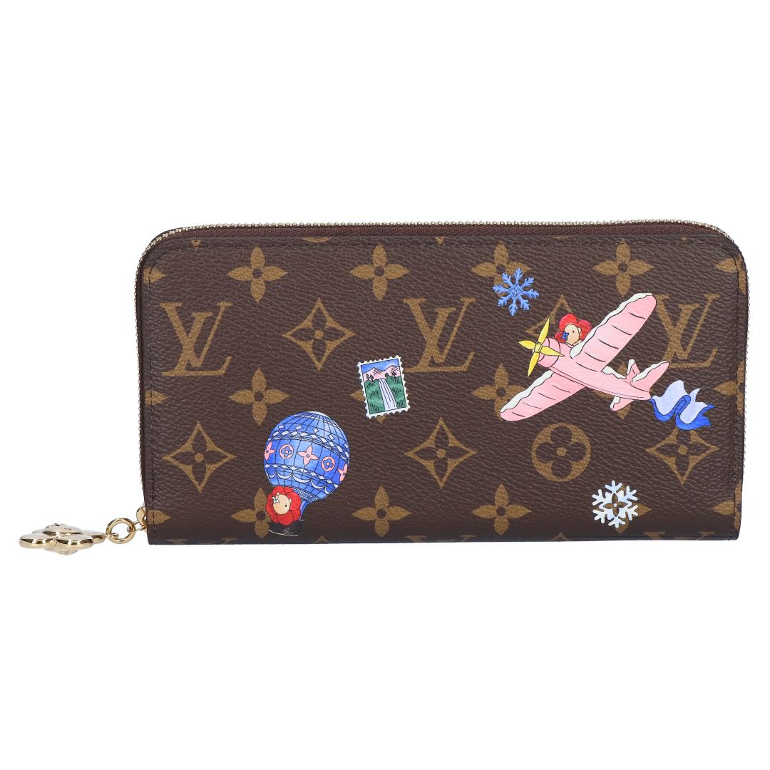 ルイヴィトン LOUIS VUITTON 長財布 モノグラム ホリディ・コレクション 村上隆 LV M26256 ジッピー･ウォレット スノーウィパール