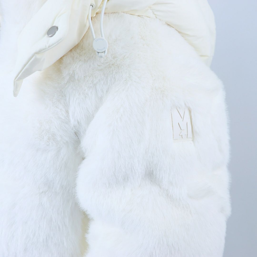 マッカージュ MACKAGE レディスダウンジャケット エコファー もこもこ フーディ 異素材ミックス CASSIDY CREAM