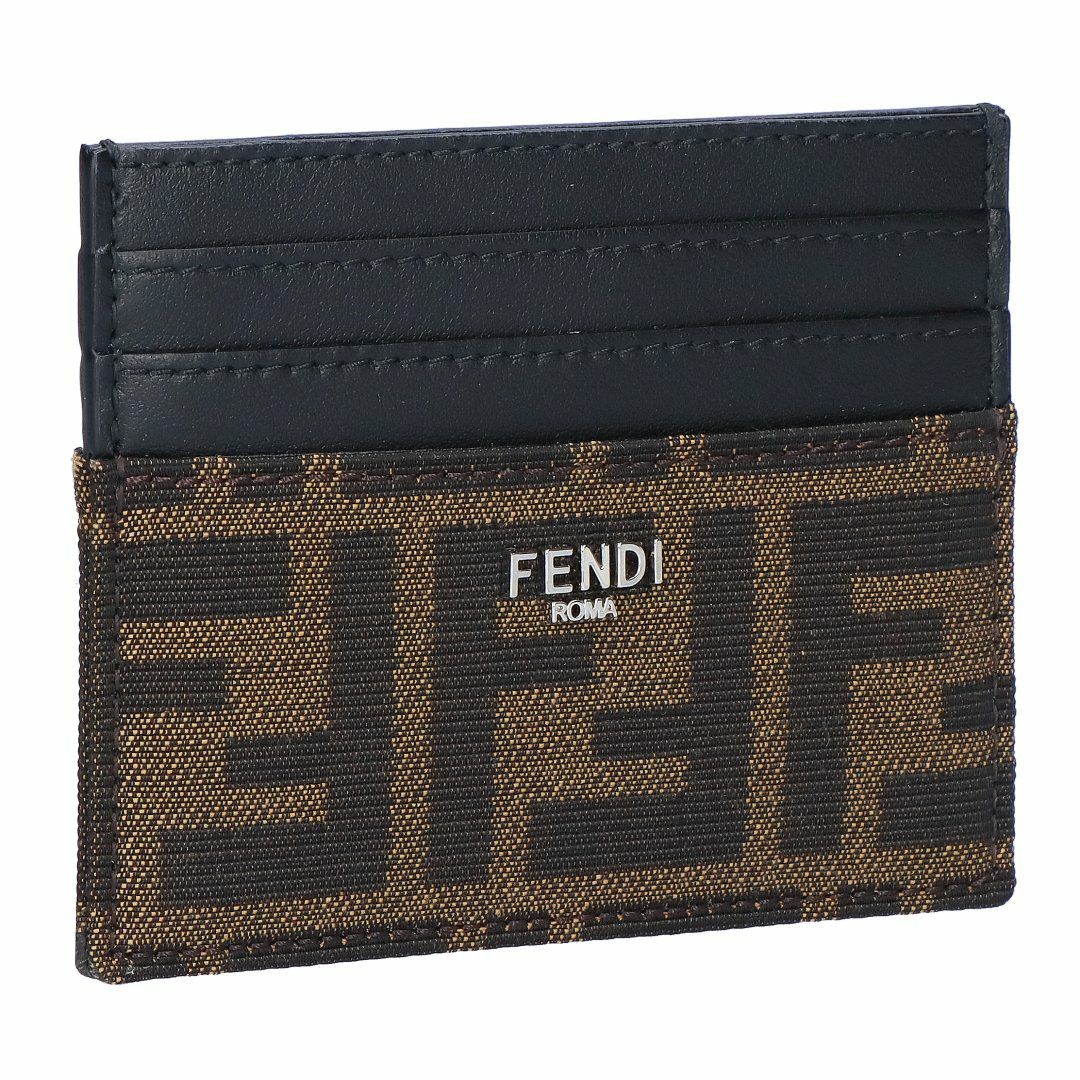 フェンディ FENDI カードケース 名刺入れ FFジャカード カードケース 7M0164 ALWK-F0L3T TOBACCO+DARK BROWN+BLA