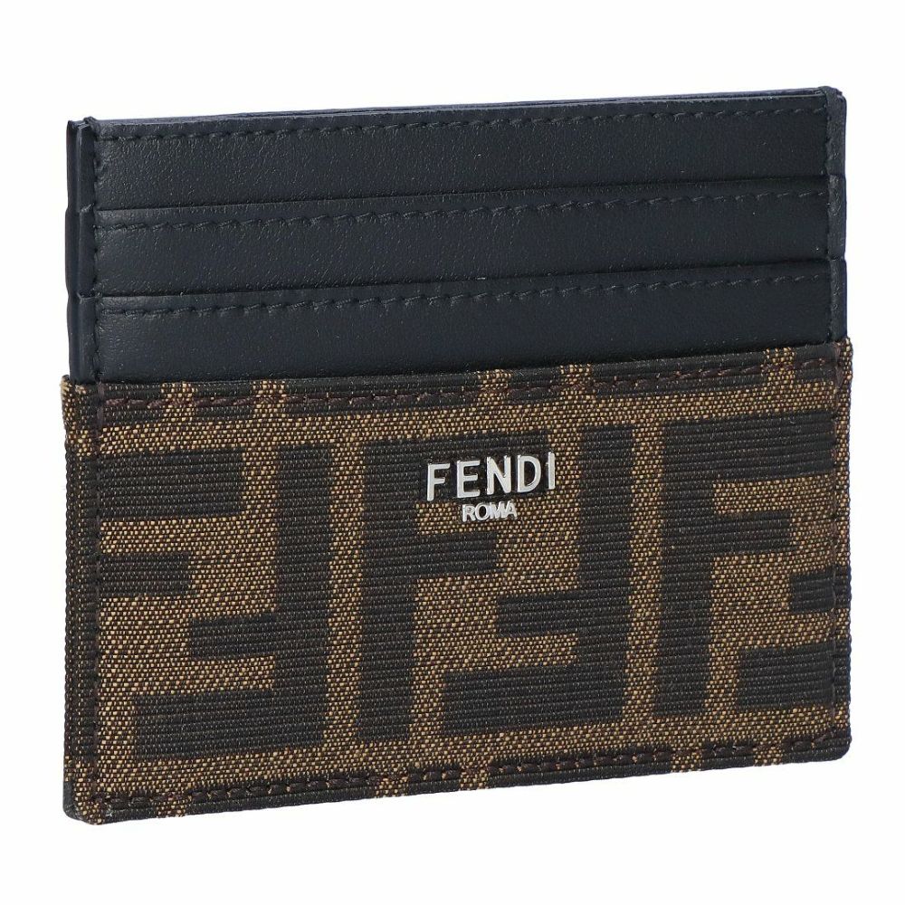 フェンディ FENDI カードケース 名刺入れ FFジャカード カードケース 7M0164 ALWK-F0L3T TOBACCO+DARK BROWN+BLA