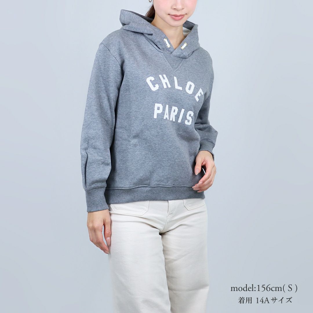 クロエ CHLOE キッズ レディース パーカー HOODED SWEATSHIRT C20646 フーディ 裏起毛 ロゴ