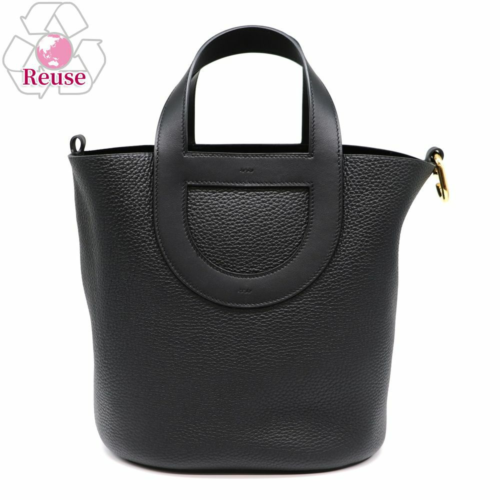 【リユース品】 エルメス HERMES バッグ ハンドバッグ インザループ23 ブラック/ゴールド金具 【お取り寄せ】