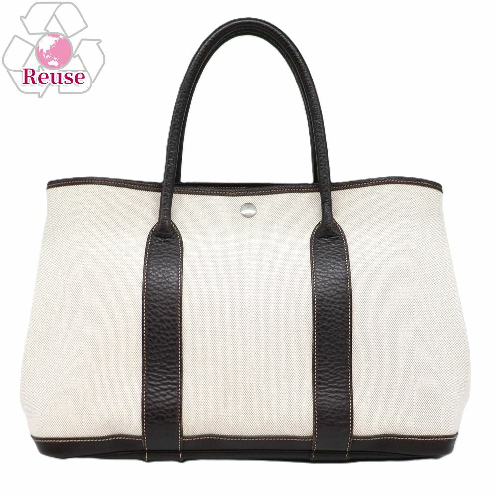 【リユース品】 エルメス HERMES バッグ ハンドバッグ ガーデンパーティPM アイボリー系 【お取り寄せ】