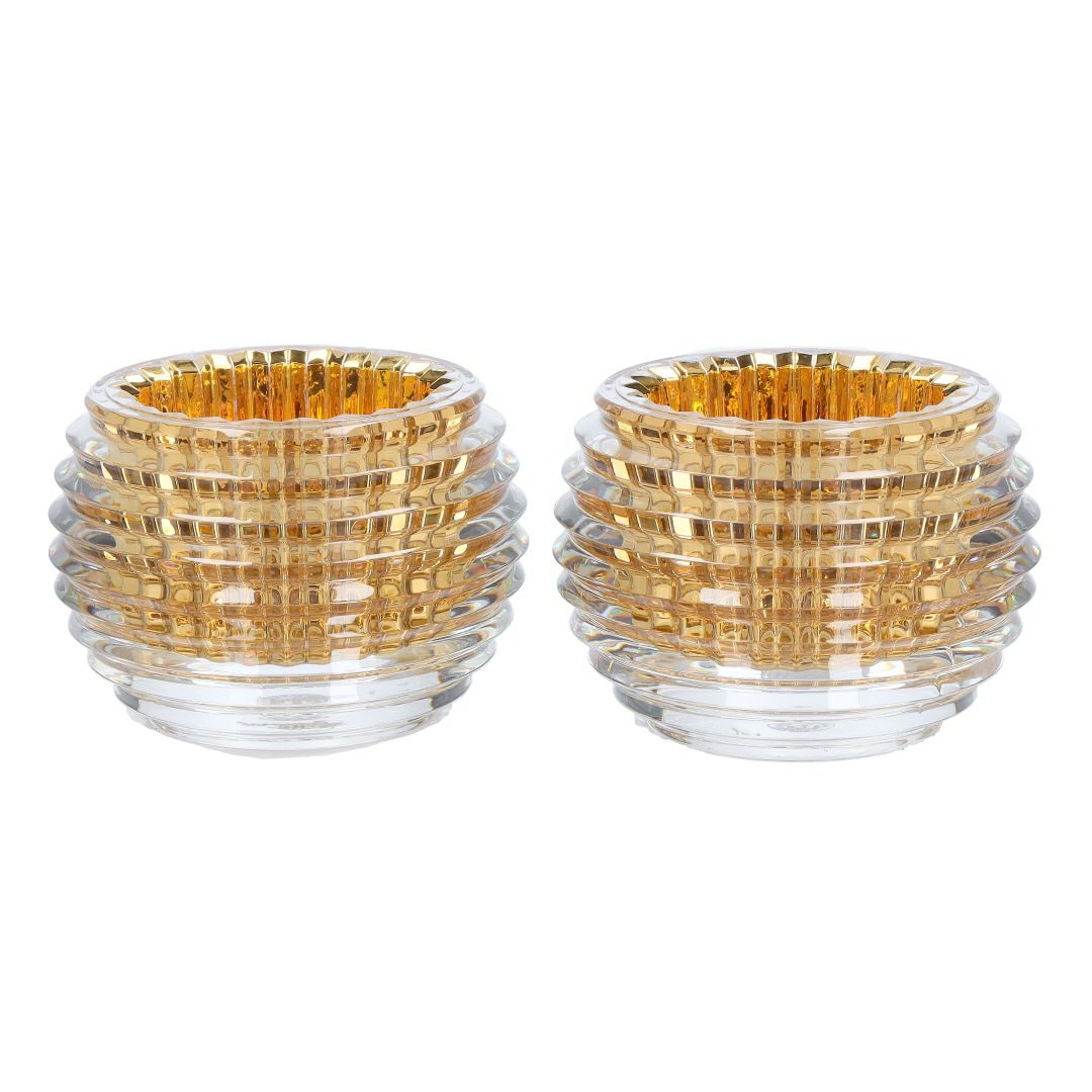 バカラ BACCARAT キャンドルホルダー ゴールド 2個セット クリスタル キャンドルホルダー キャンドルグラス インテリア ペア アイ 2811841 【お取り寄せ】