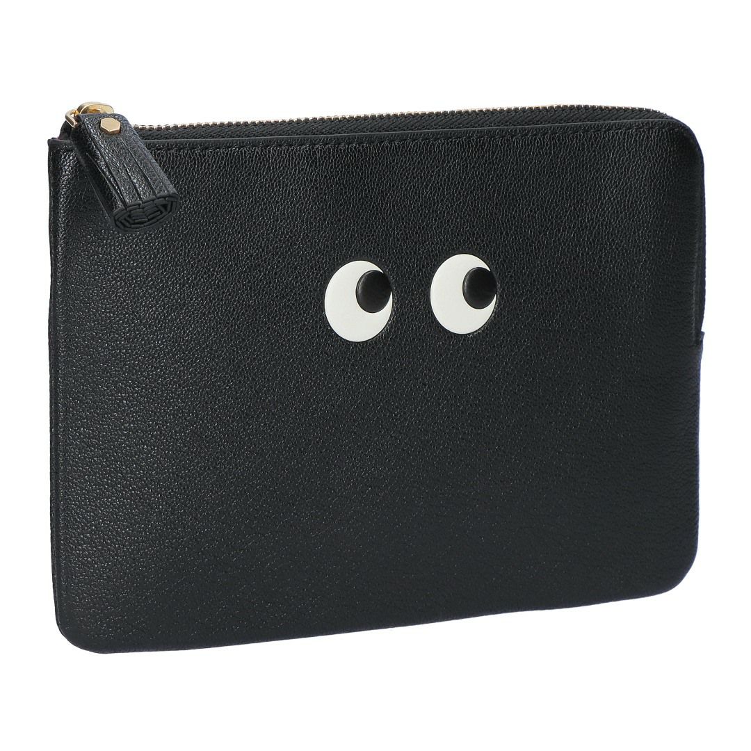 アニヤハインドマーチ ANYA HINDMARCH ポーチ LOOSE POCKET EYES ルース ポケット アイズ 193634/5050925193634 BLACK CAPRA