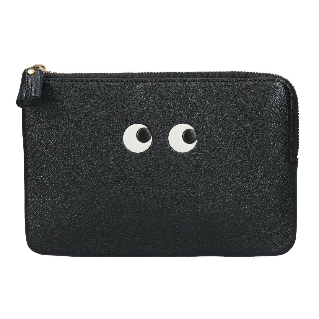 アニヤハインドマーチ ANYA HINDMARCH ポーチ LOOSE POCKET EYES ルース ポケット アイズ 193634/5050925193634 BLACK CAPRA