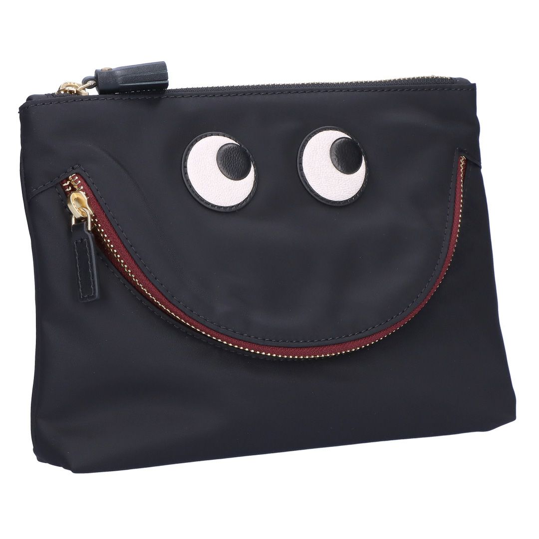 アニヤハインドマーチ ポーチ HAPPY EYES POUCH ハッピーアイズポーチ 152976 193559(5050925193559) ブラック ANYA HINDMARCH