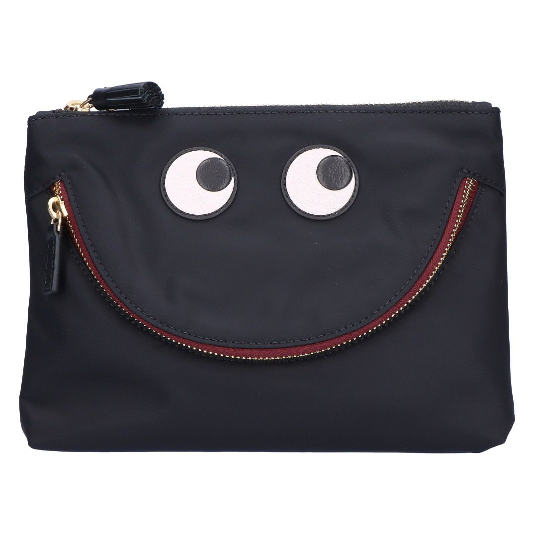 アニヤハインドマーチ ポーチ HAPPY EYES POUCH ハッピーアイズポーチ 152976 193559(5050925193559) ブラック ANYA HINDMARCH