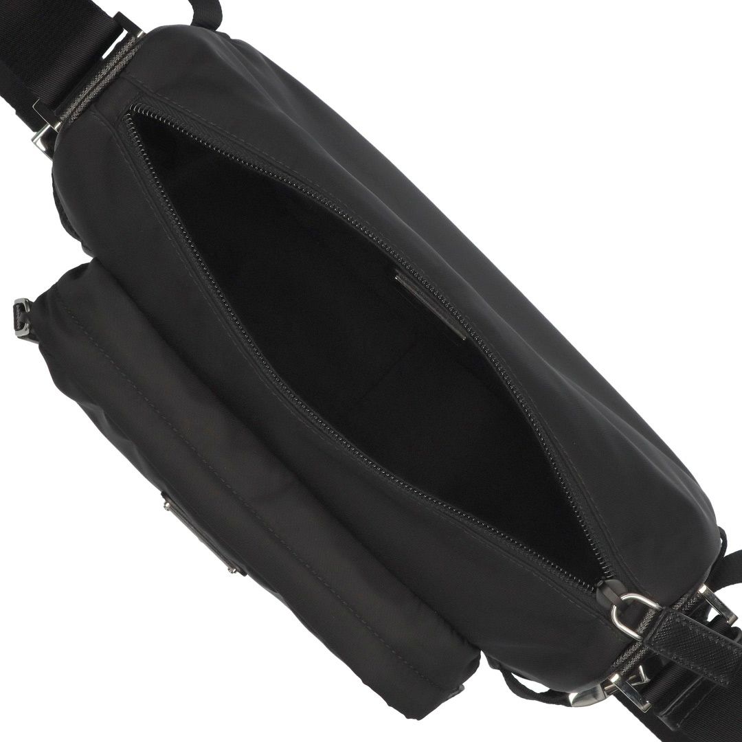 プラダ PRADA ショルダーバッグ ミディアム RE-NYLON サフィアーノレザー 2VH192 2DMG OOO F0002 NERO