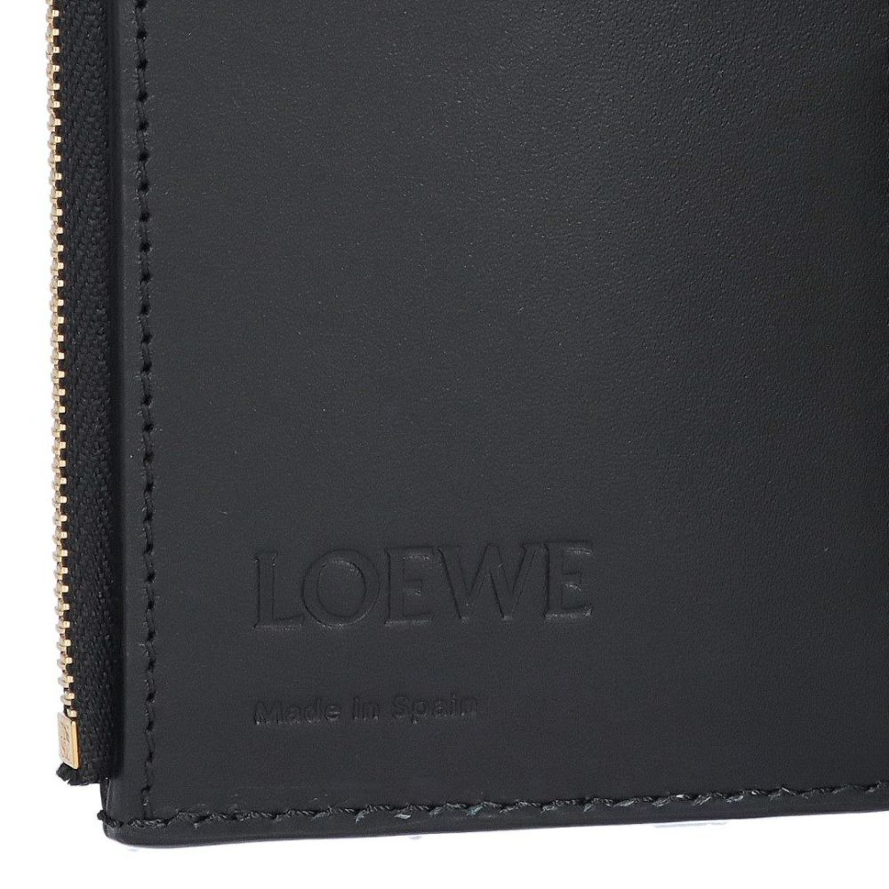 ロエベ LOEWE 折財布 三つ折り財布 アナグラム ヴァーティカル ウォレットスモール C821S33X12 1206 BLACK/GOLD 【お取り寄せ】
