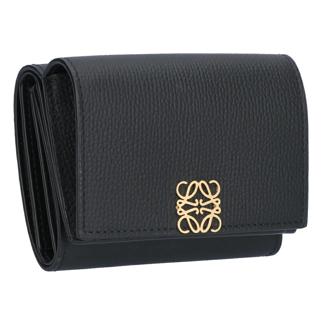 ロエベ LOEWE 折財布 三つ折り財布 アナグラム トライフォールド ウォレット C821TR2X16 1206 BLACK/GOLD 【お取り寄せ】