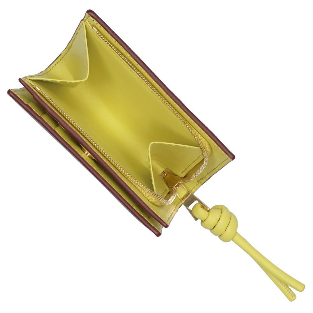 ロエベ LOEWE 折財布 二つ折り財布 ノット コンパクト ウォレット CEM1NCWX01 0059 DARK BURGUNDY/LIGHT CITRINE 【お取り寄せ】