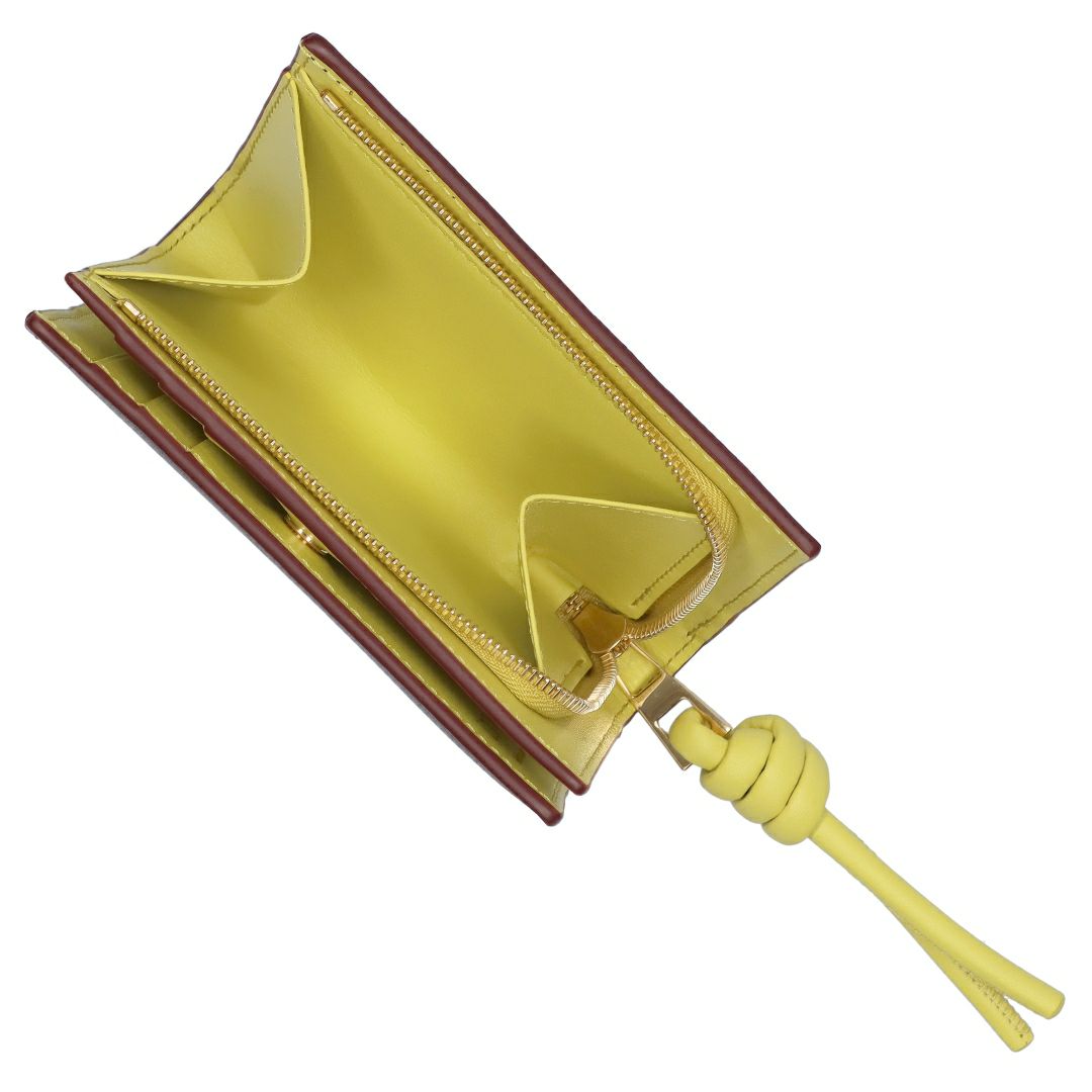 ロエベ LOEWE 折財布 二つ折り財布 ノット コンパクト ウォレット CEM1NCWX01 0059 DARK BURGUNDY/LIGHT CITRINE 【お取り寄せ】