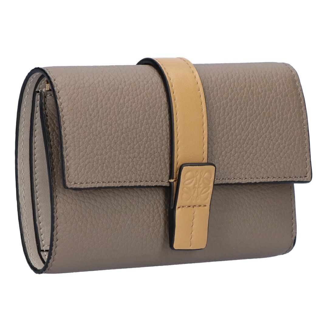 ロエベ LOEWE 折財布 三つ折り財布 スモール ヴァーティカル ウォレット C660S86X04 3589 TAUPE/GOLD 【お取り寄せ】