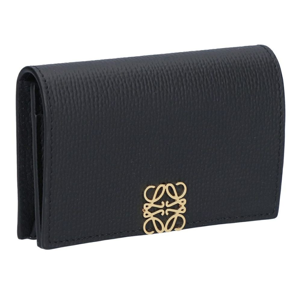 ロエベ LOEWE カードケース 名刺入れ アナグラム ビジネス カードフォルダー C821M97X08 1206 BLACK/GOLD 【お取り寄せ】
