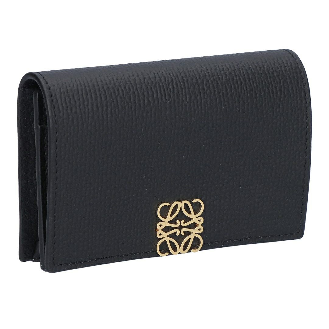 ロエベ LOEWE カードケース 名刺入れ アナグラム ビジネス カードフォルダー C821M97X08 1206 BLACK/GOLD 【お取り寄せ】