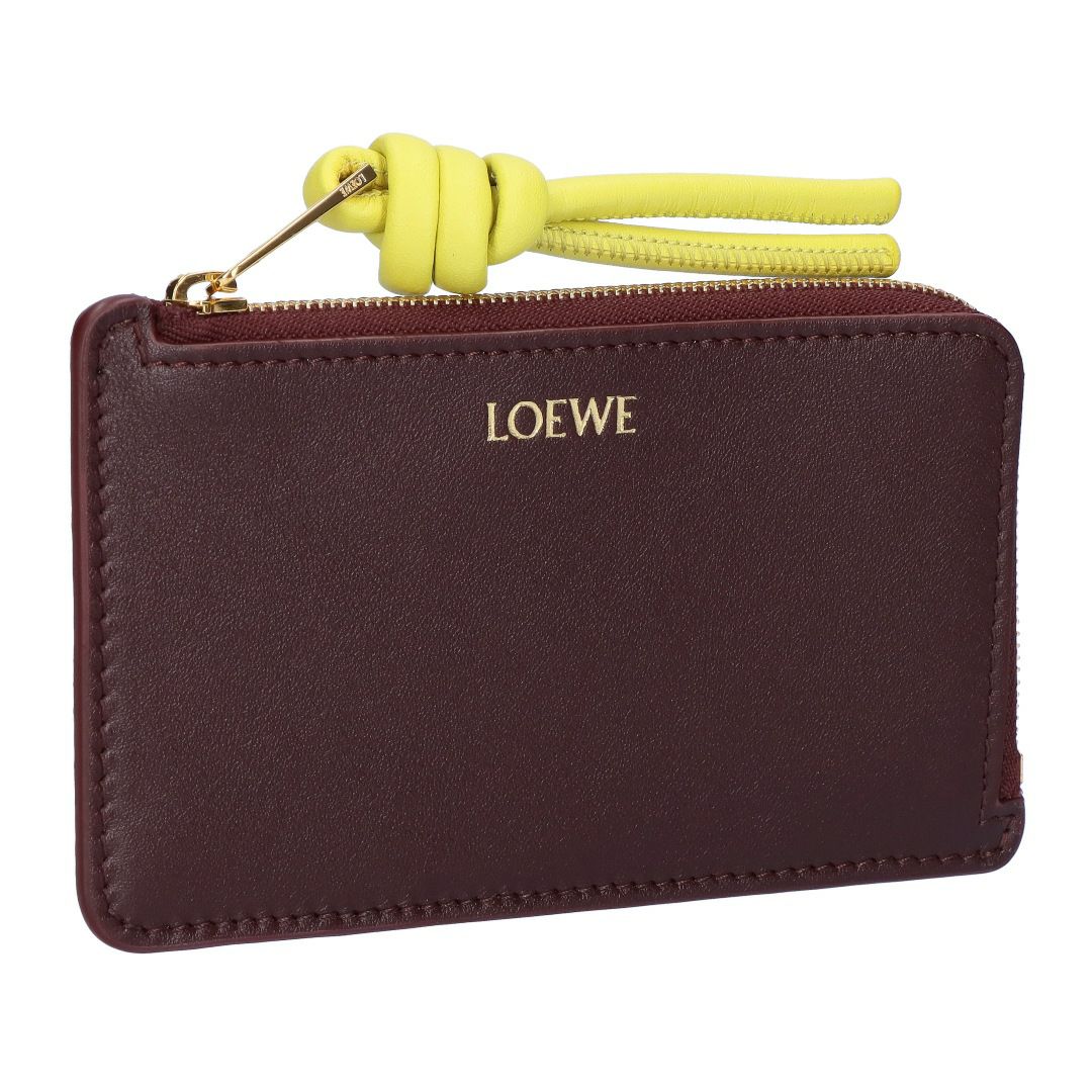ロエベ LOEWE コインケース カードケース フラグメントケース ノット コイン カードホルダー CEM1Z40X02 0059 DARK BURGUNDY/LIGHT CITRINEH 【お取り寄せ】