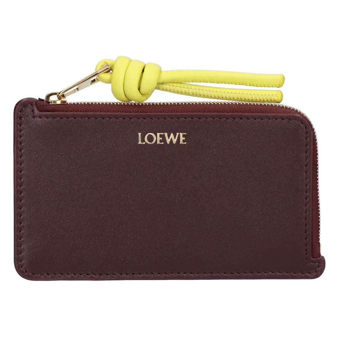 ロエベ LOEWE コインケース カードケース フラグメントケース ノット コイン カードホルダー CEM1Z40X02 0059 DARK BURGUNDY/LIGHT CITRINEH 【お取り寄せ】