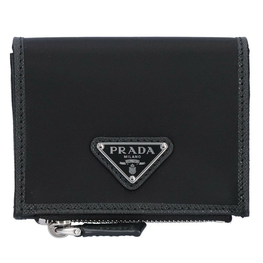プラダ PRADA 折財布 二つ折り財布 ミニ財布 TESSUTO+SAFFIAN テスートサフィアーノ 2MC128 2DMH F0002 NERO