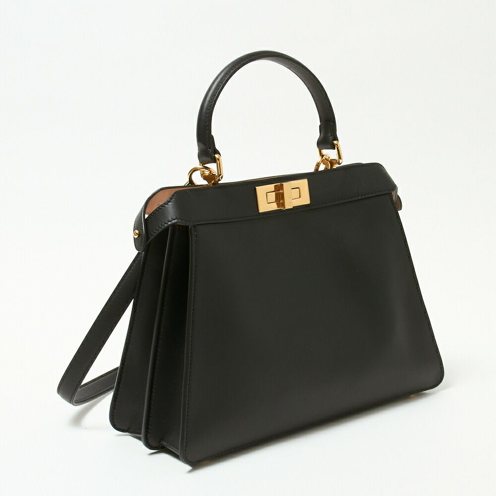 フェンディ 2WAYバッグ 【PEEKABOO ISEEU：ピーカブー アイシーユー】ミディアム 8BN321 A6V3 ブラック(F1CJZ NERO+LIGHT ROSE) FENDI 